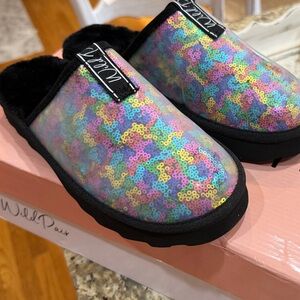 Wild Pair Colorful Beaded Slippers